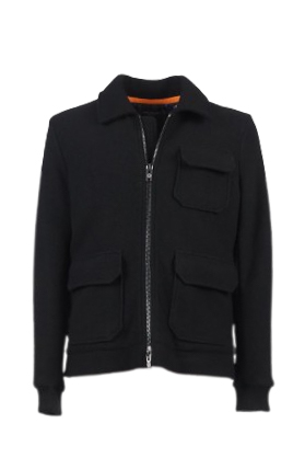 Bomber in lana nero uomo