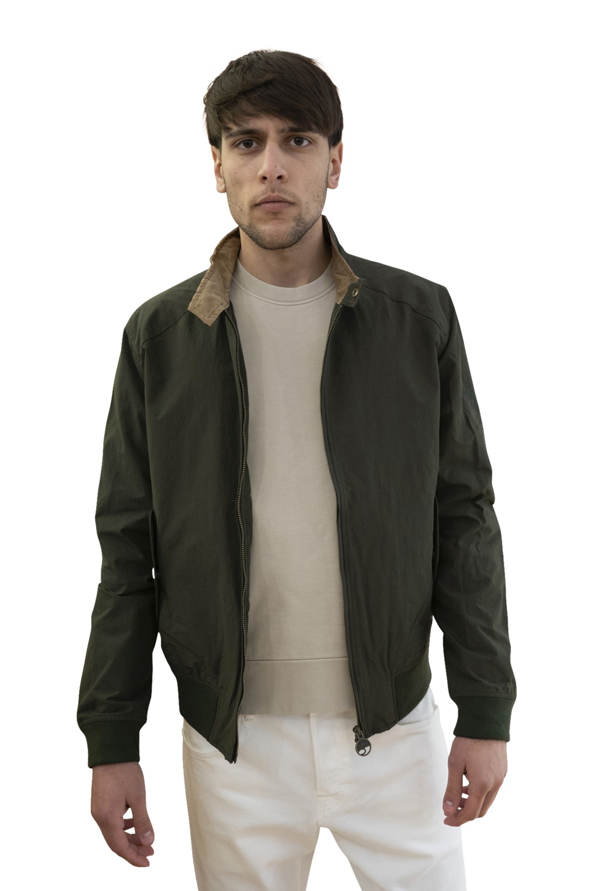 Barbour uomo corto verde