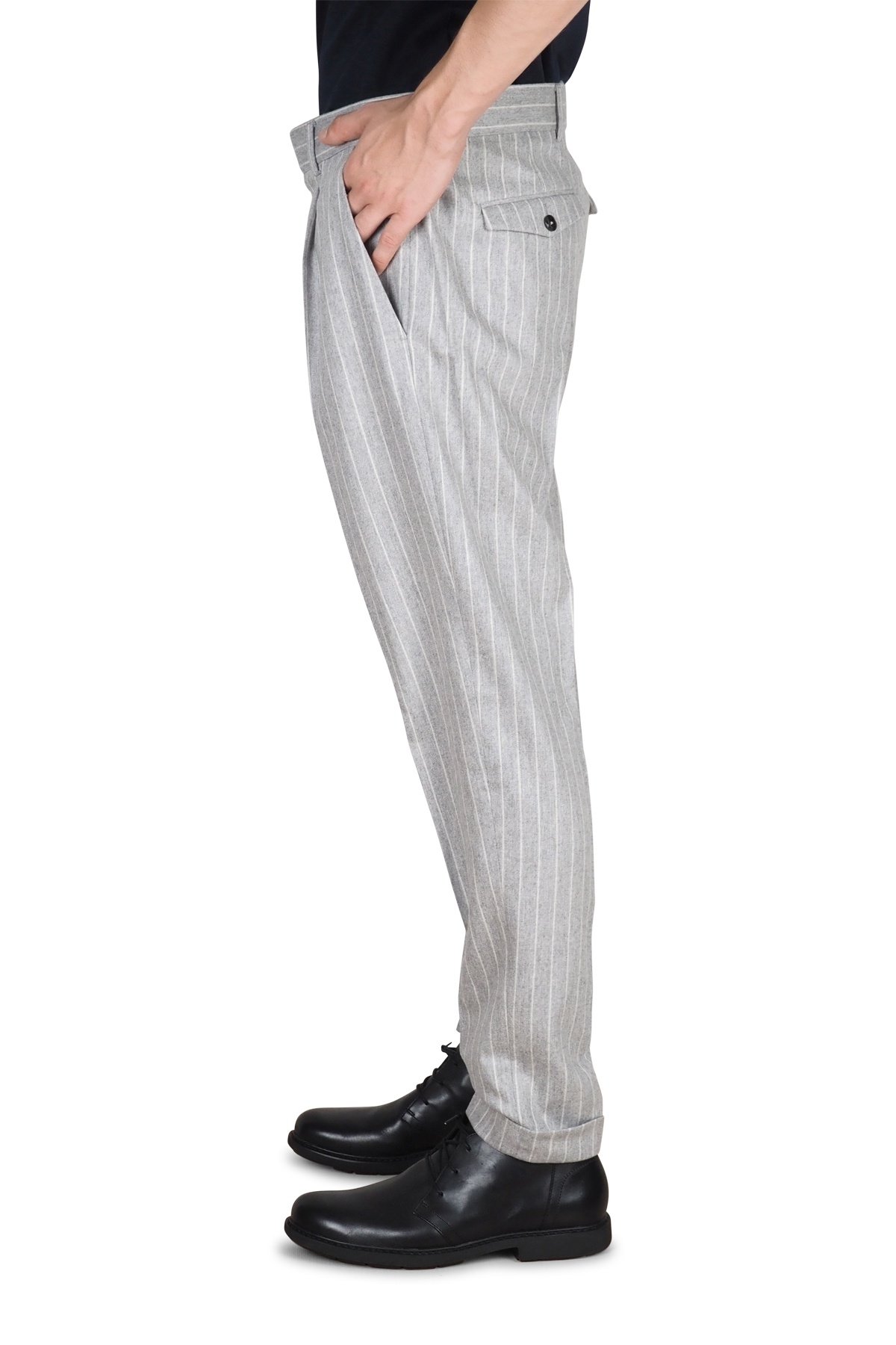 PT Torino pantaloni gessati lana e cashmere