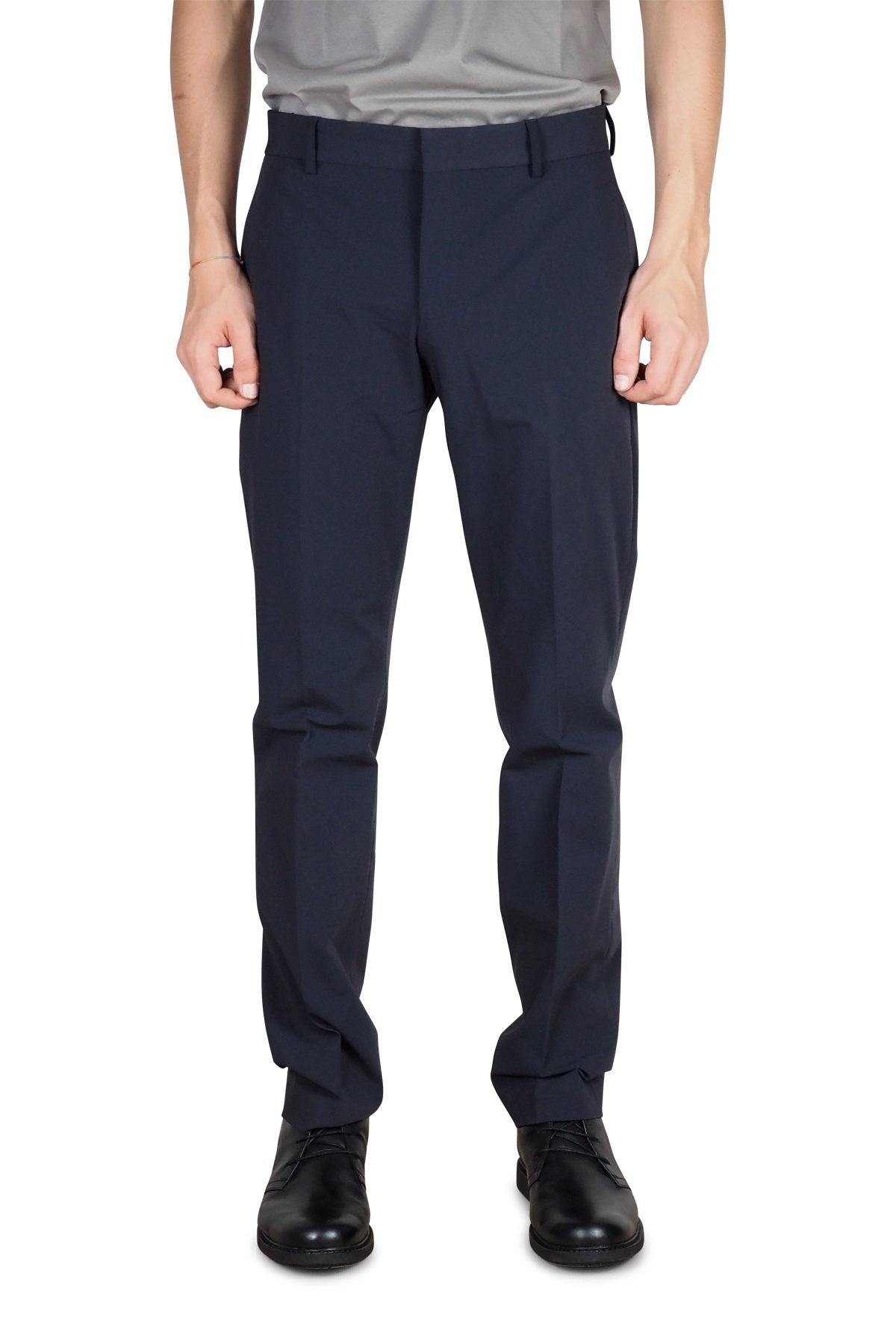 Pantaloni uomo tessuto tecnico blu