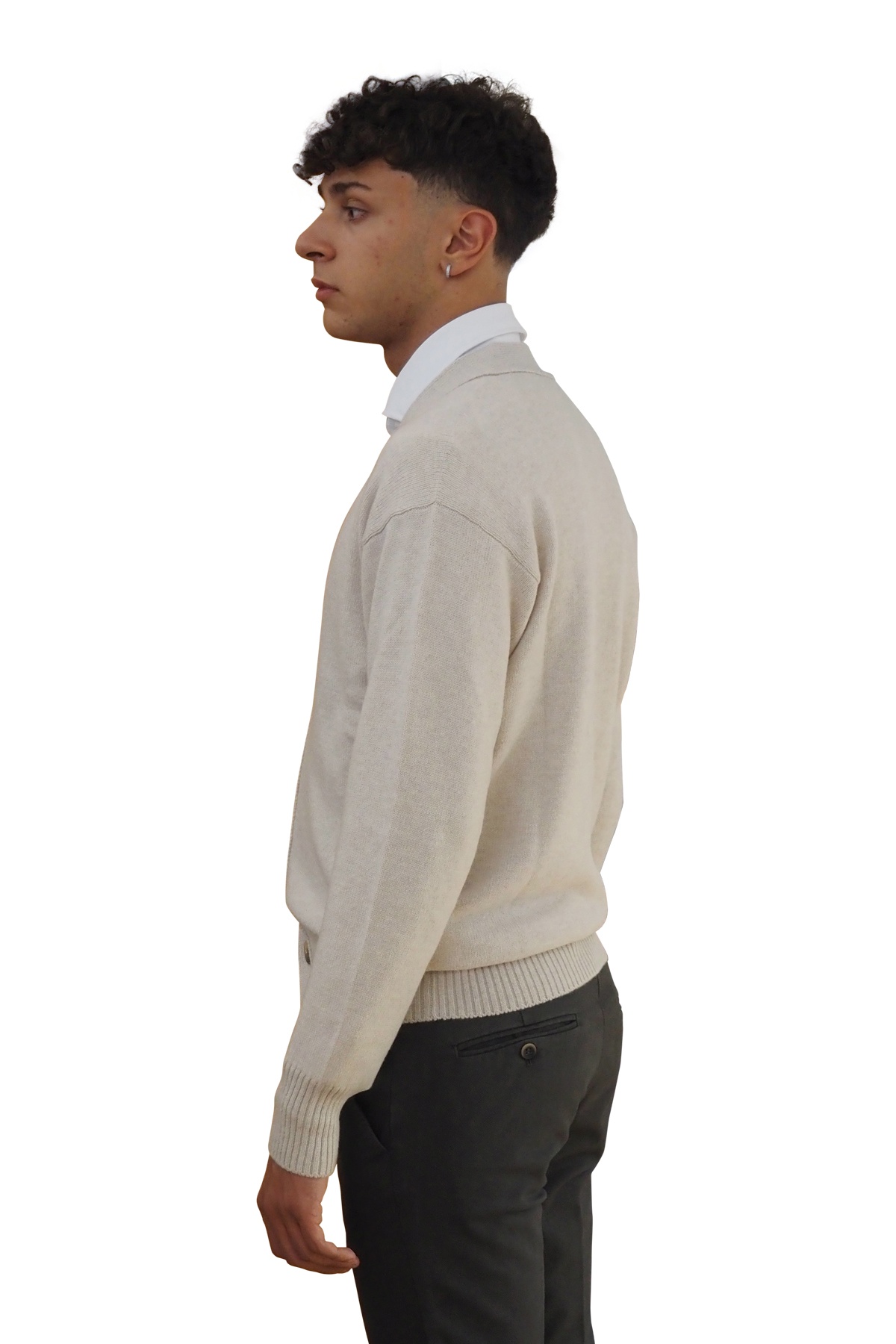 Barba Napoli cardigan uomo panna
