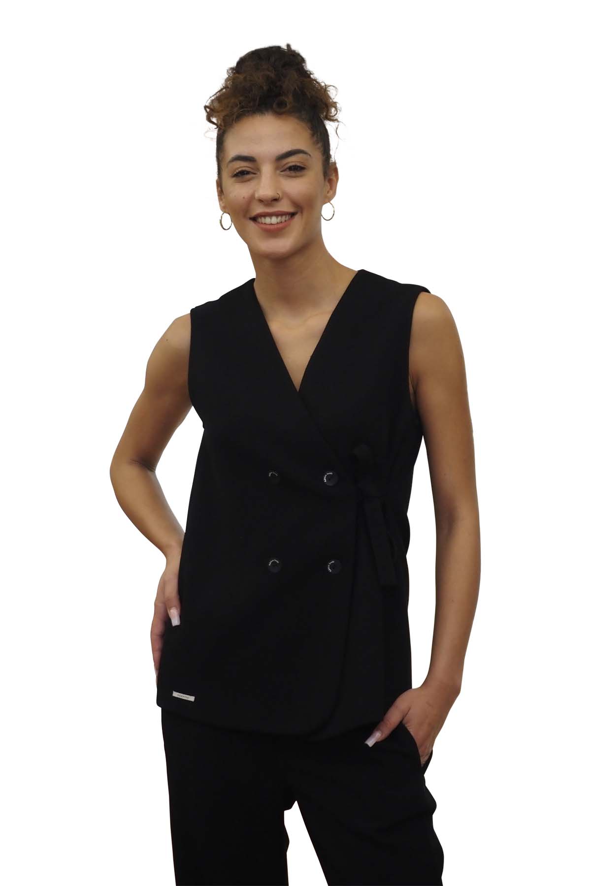 Gilet elegante nero da sera Alessia Santi