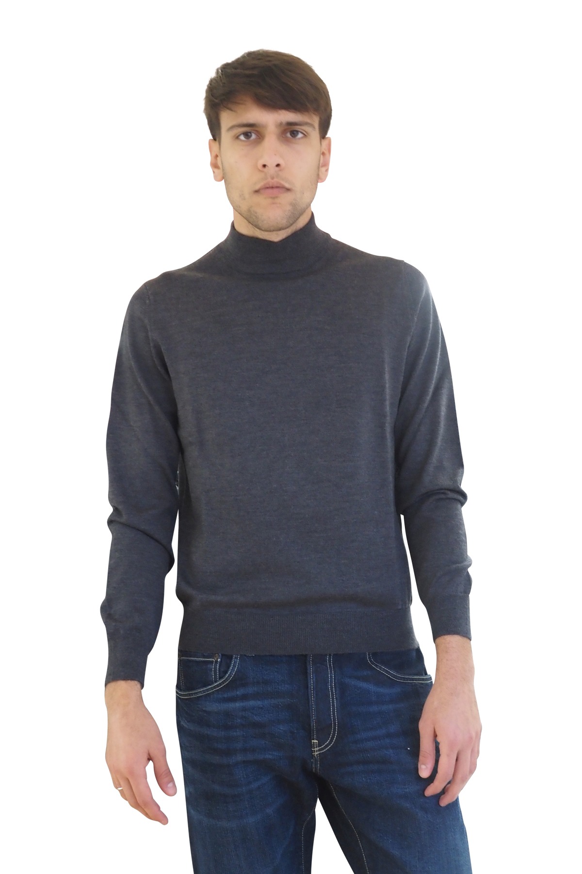 Maglia collo a lupetto grigia