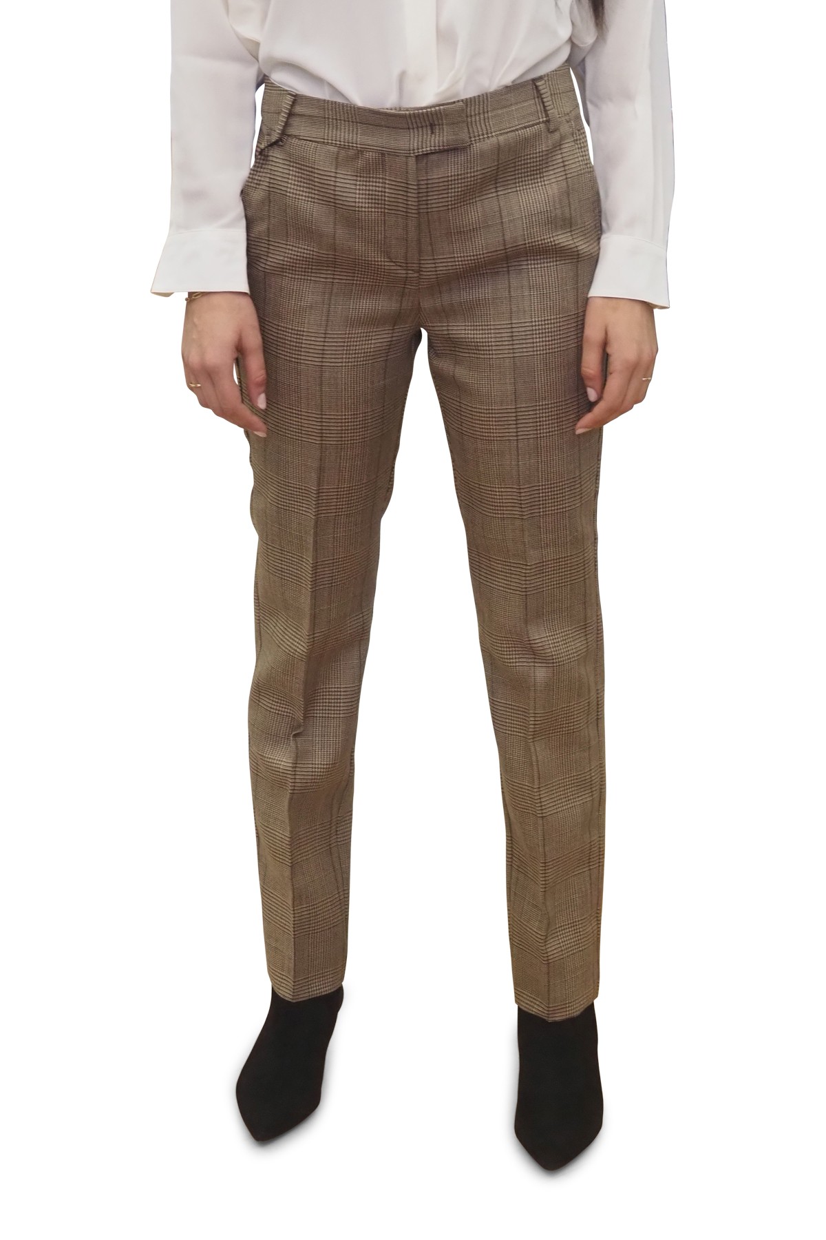Pantaloni fantasia beige donna