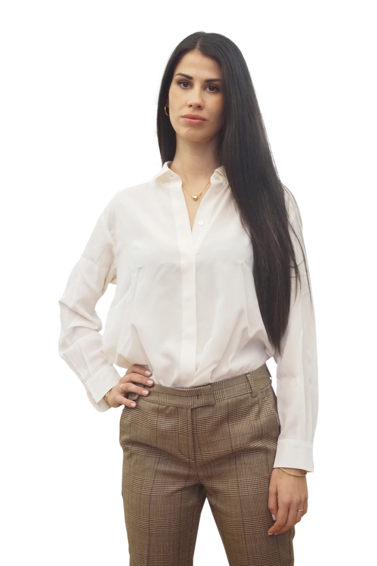 Camicia in seta avorio