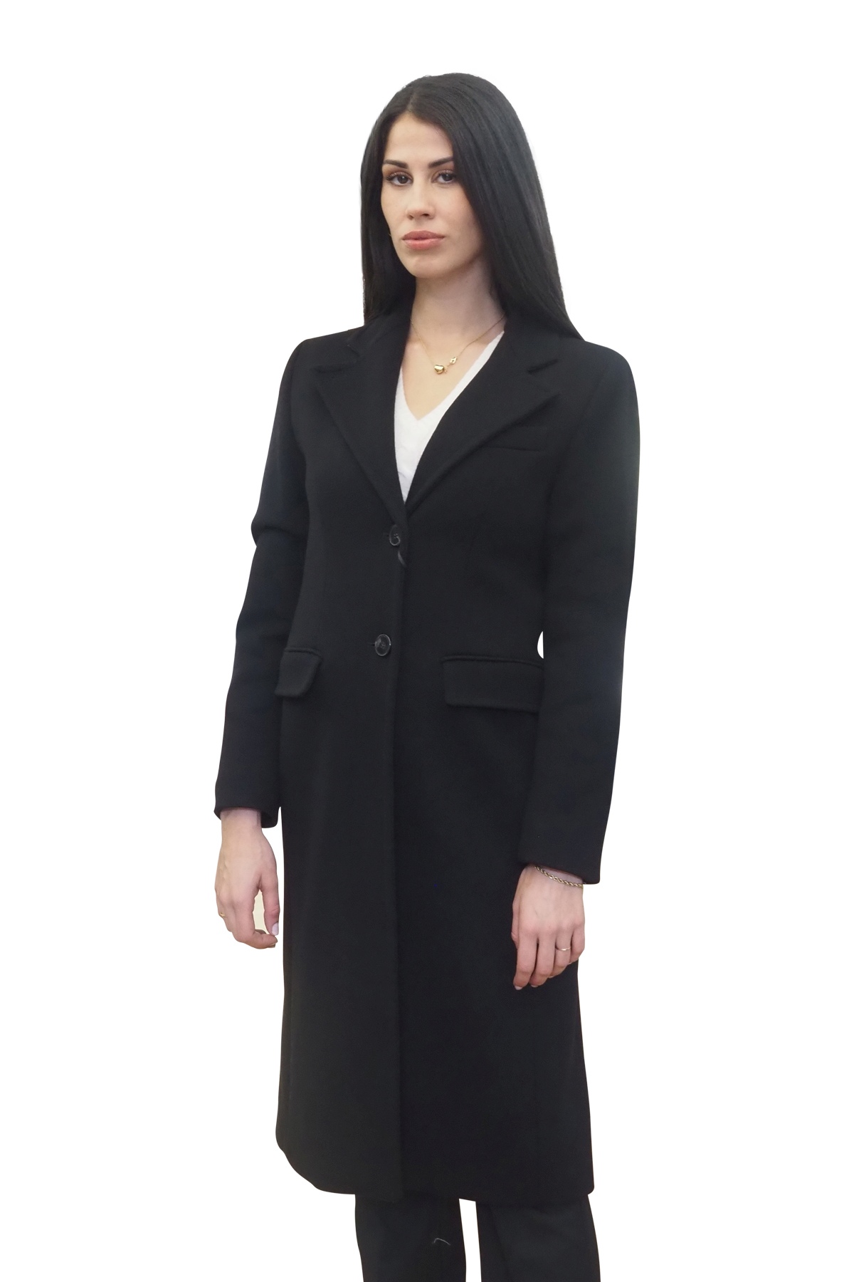 Cappotto nero misto lana
