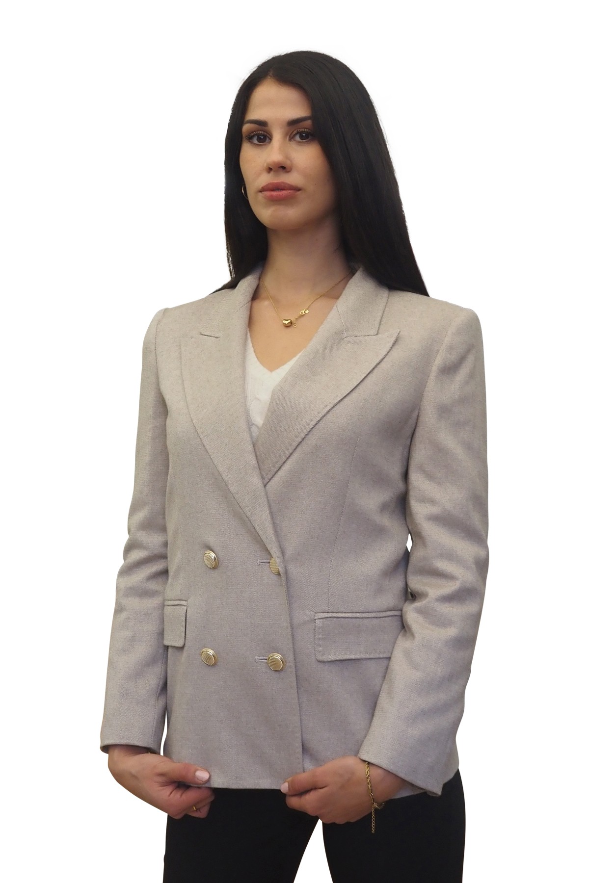 Giacca beige doppio petto