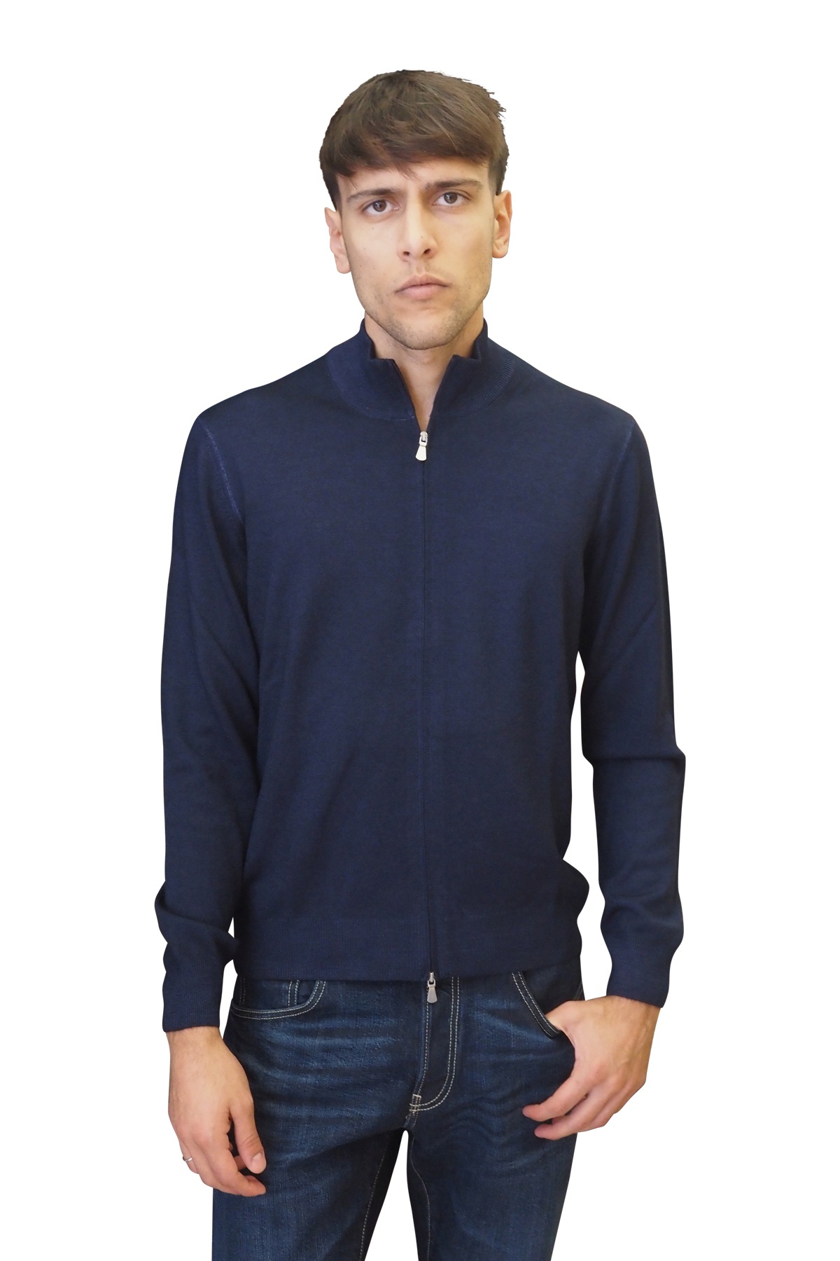 Maglia blu fullzip