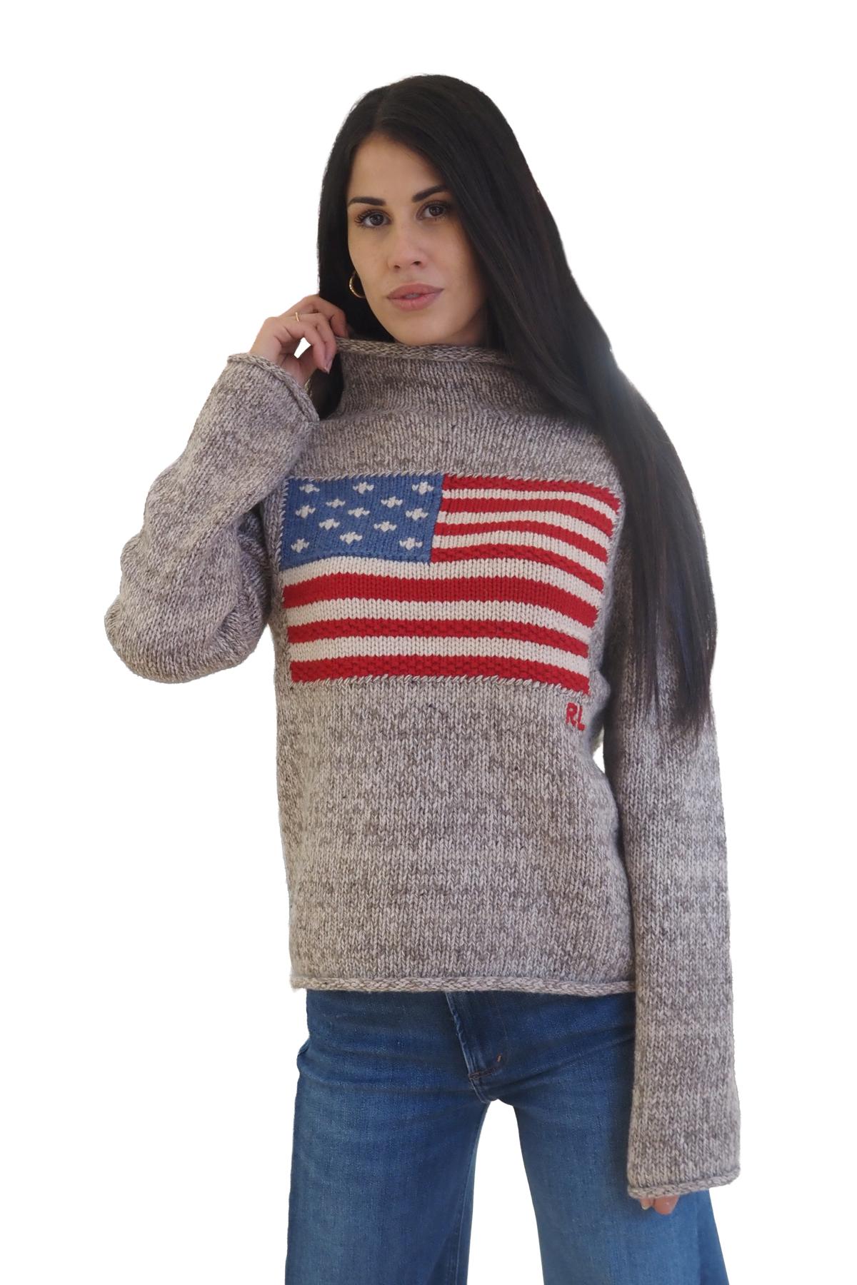 Maglia con bandiera collo lupetto