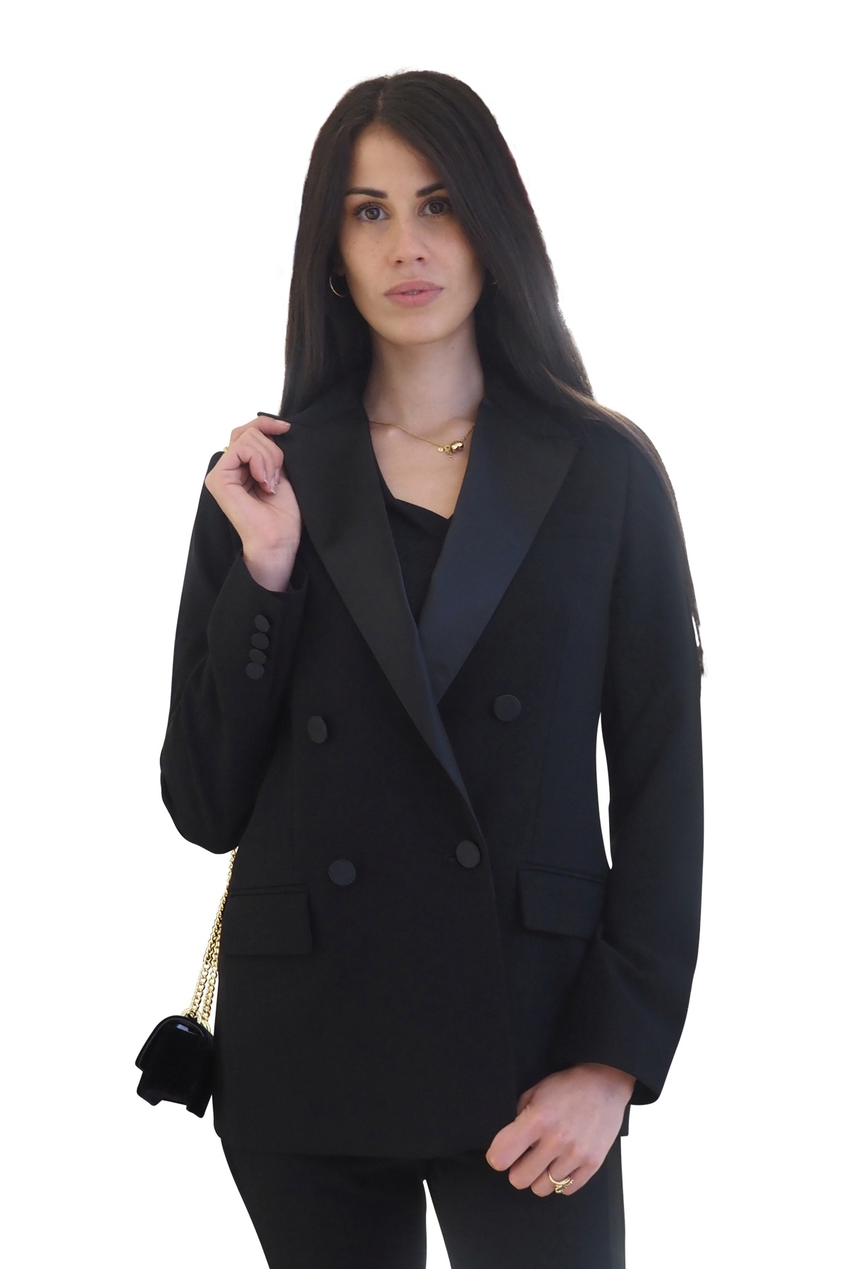 Giacca smoking nera per donna