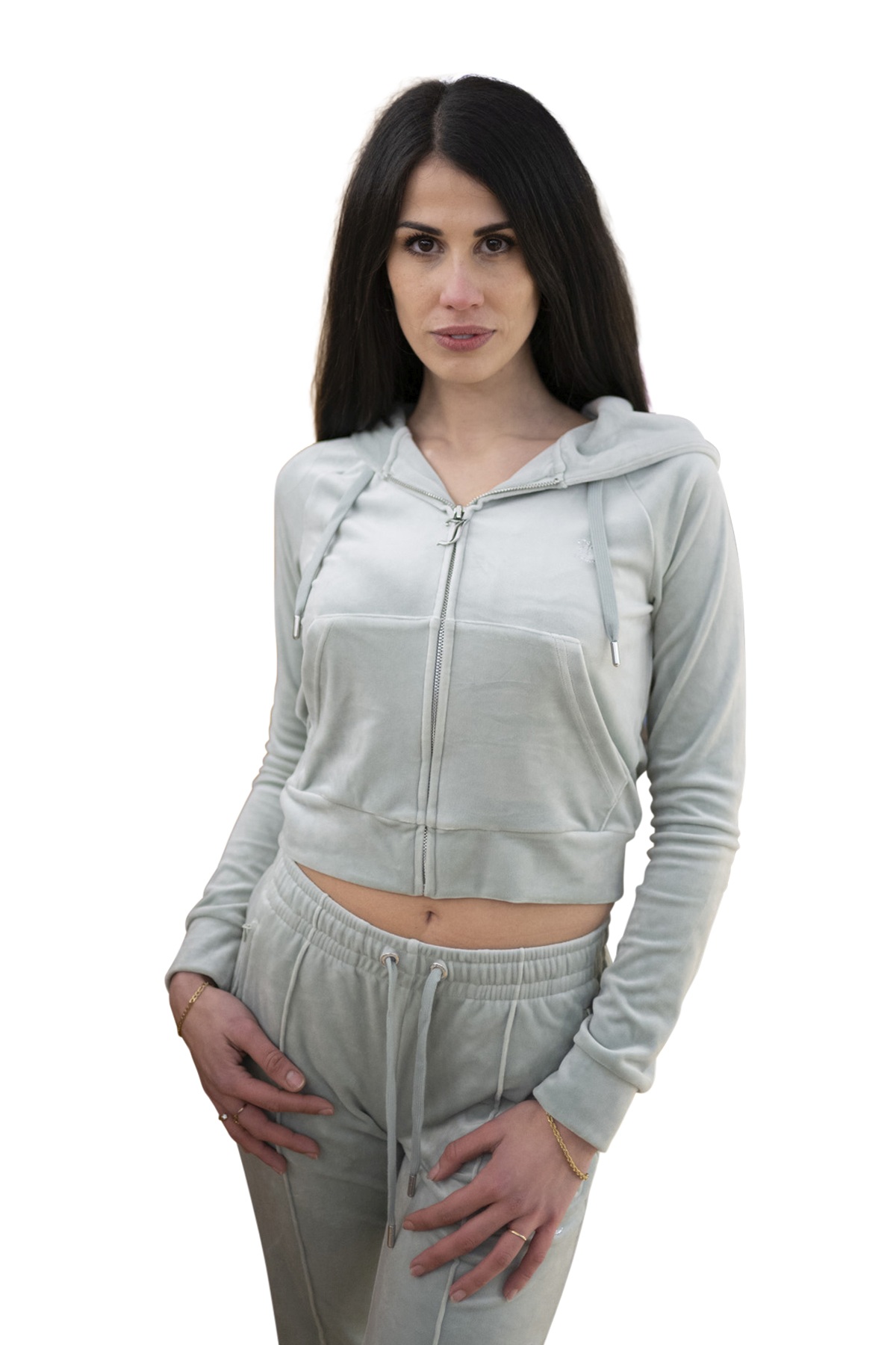 Felpa donna grigia logo strass