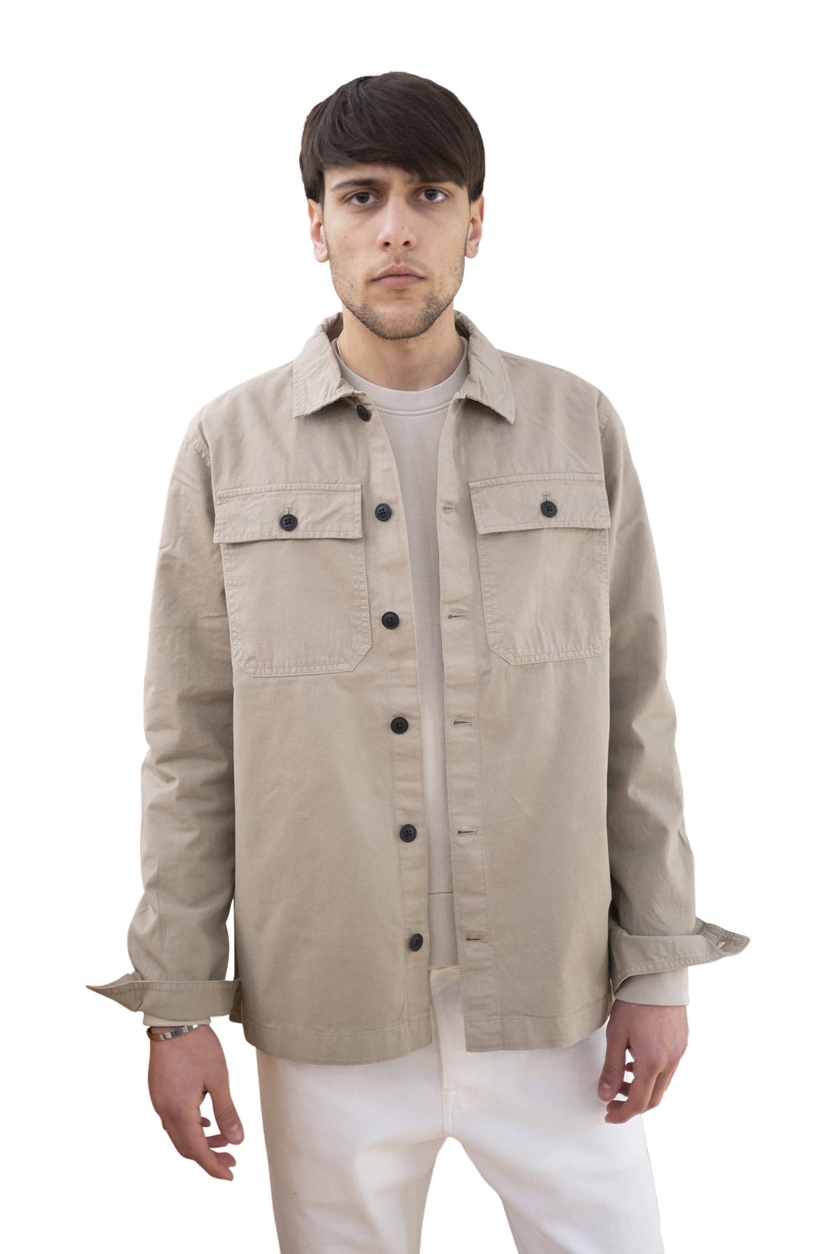 Overshirt per uomo beige
