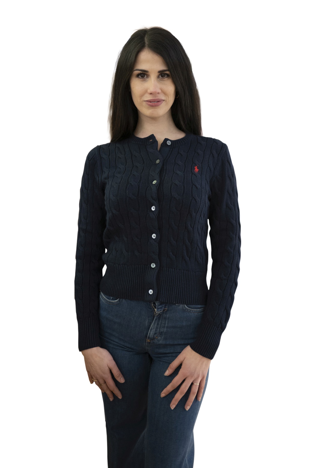 Cardigan donna in cotone blu