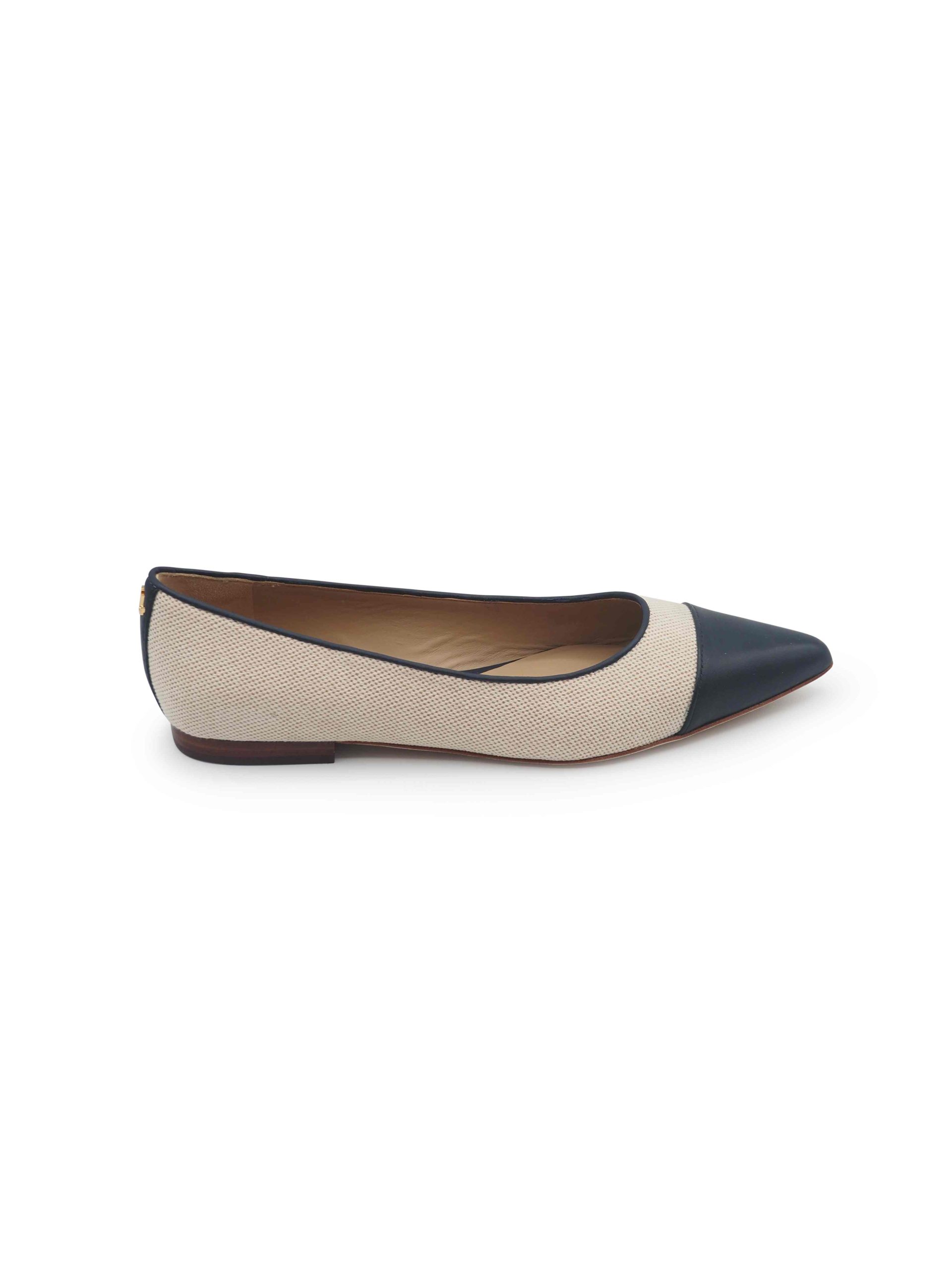 Ballerine tela e pelle blu