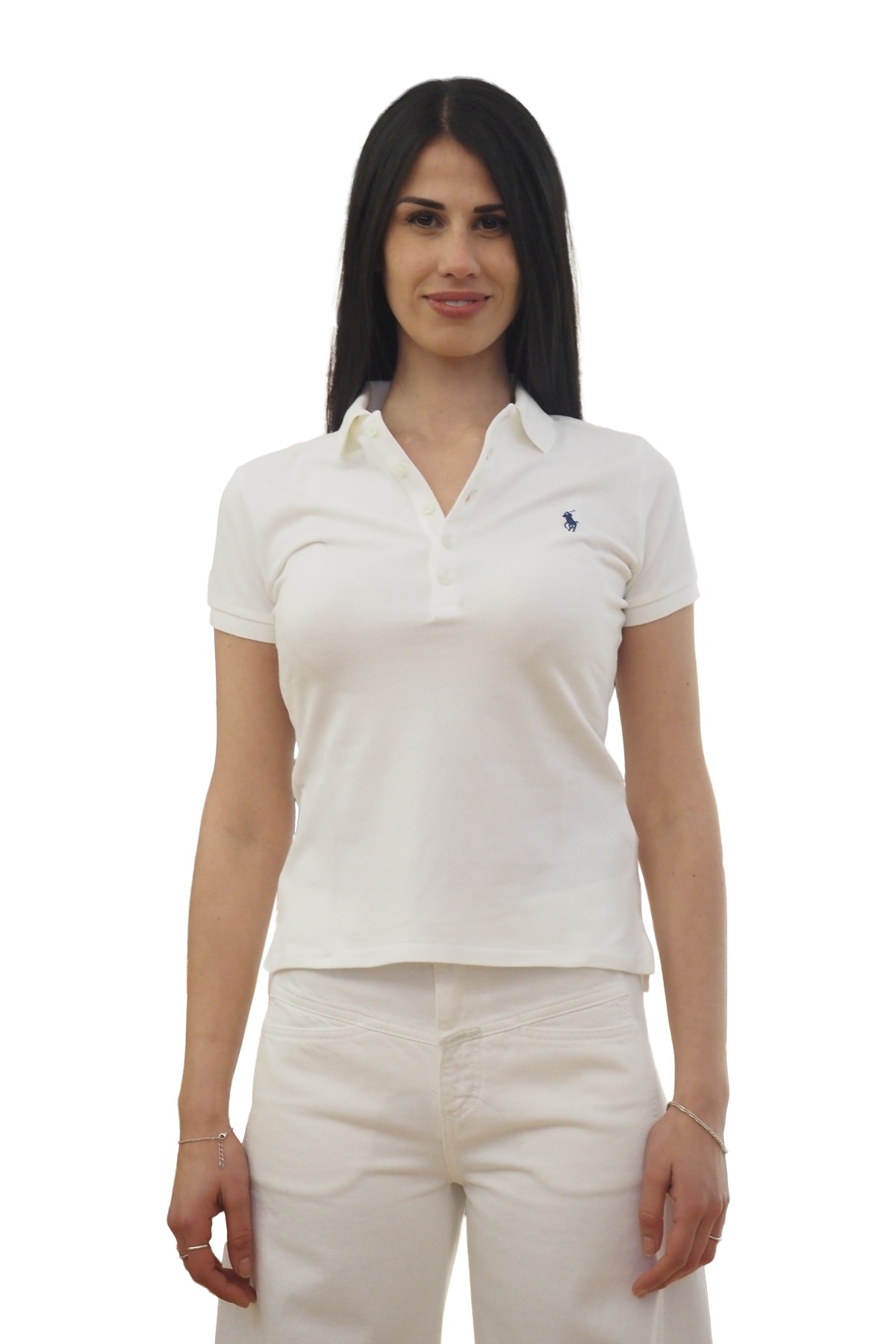 Polo donna bianca manica corta