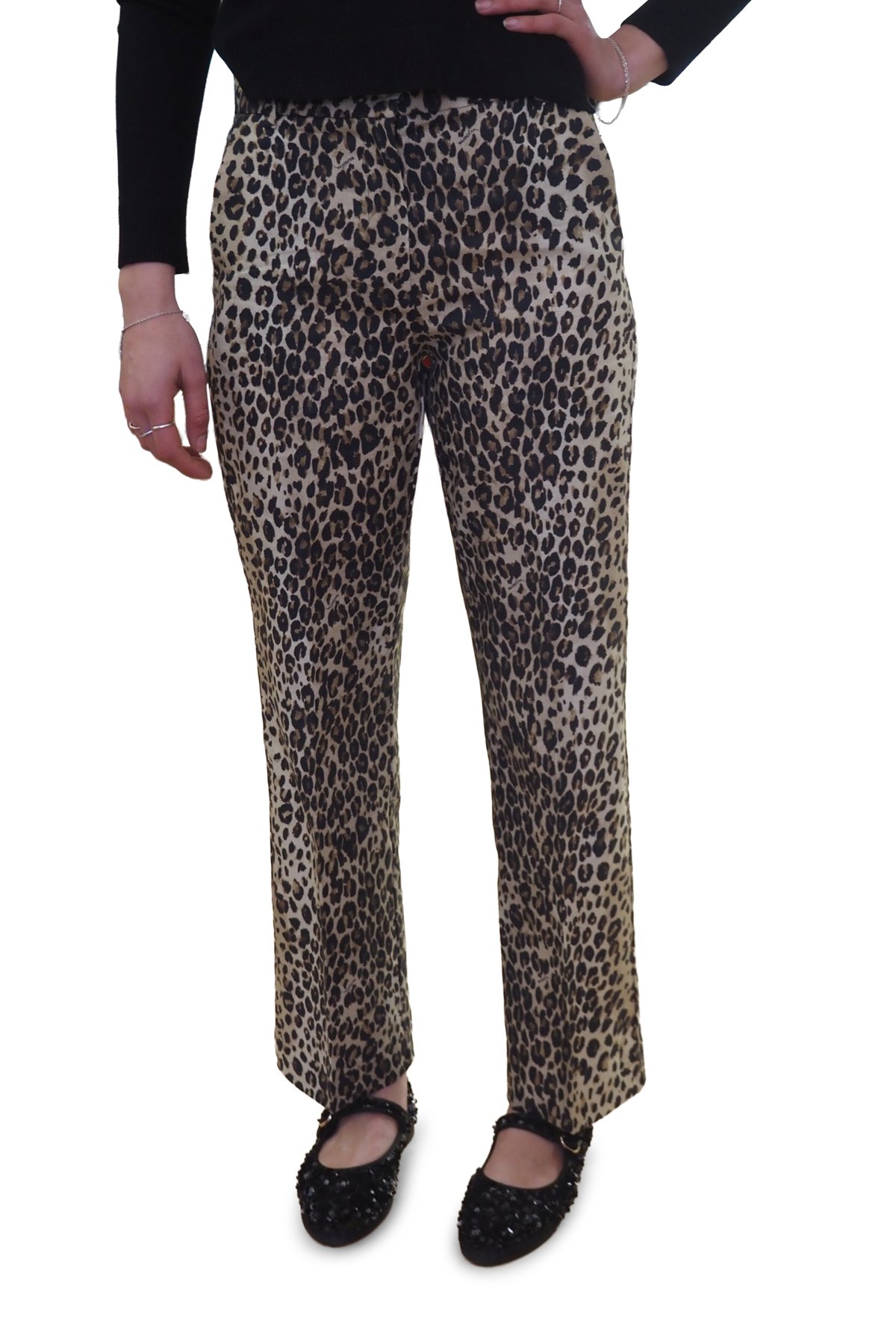 Pantalone donna fantasia animalier