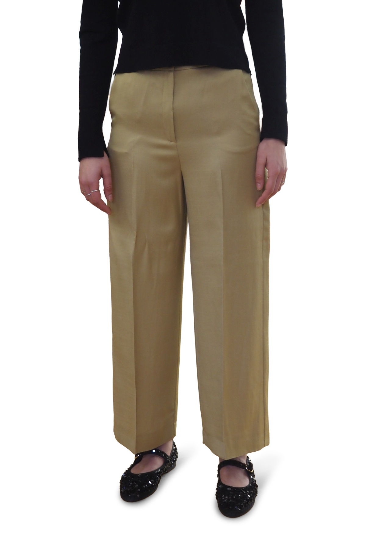 Pantaloni donna dritti misto lino