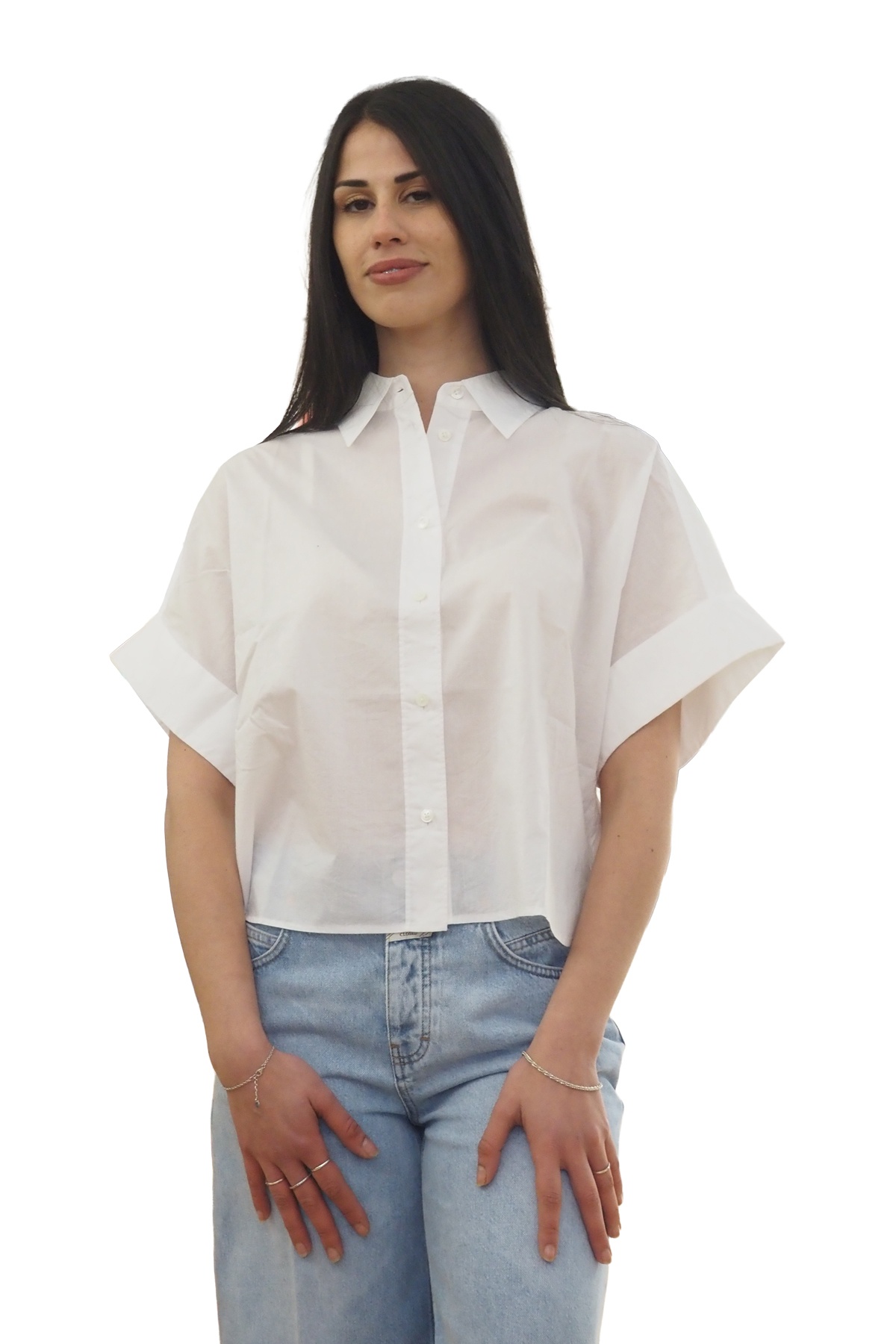 Camicia bianca a manica corta