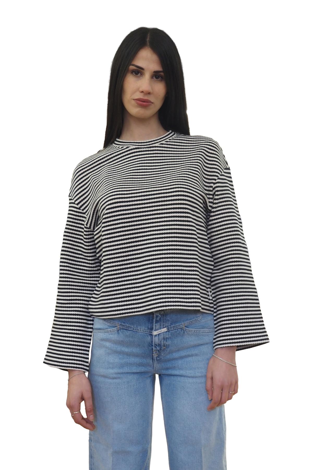 Maglia donna a righe in cotone