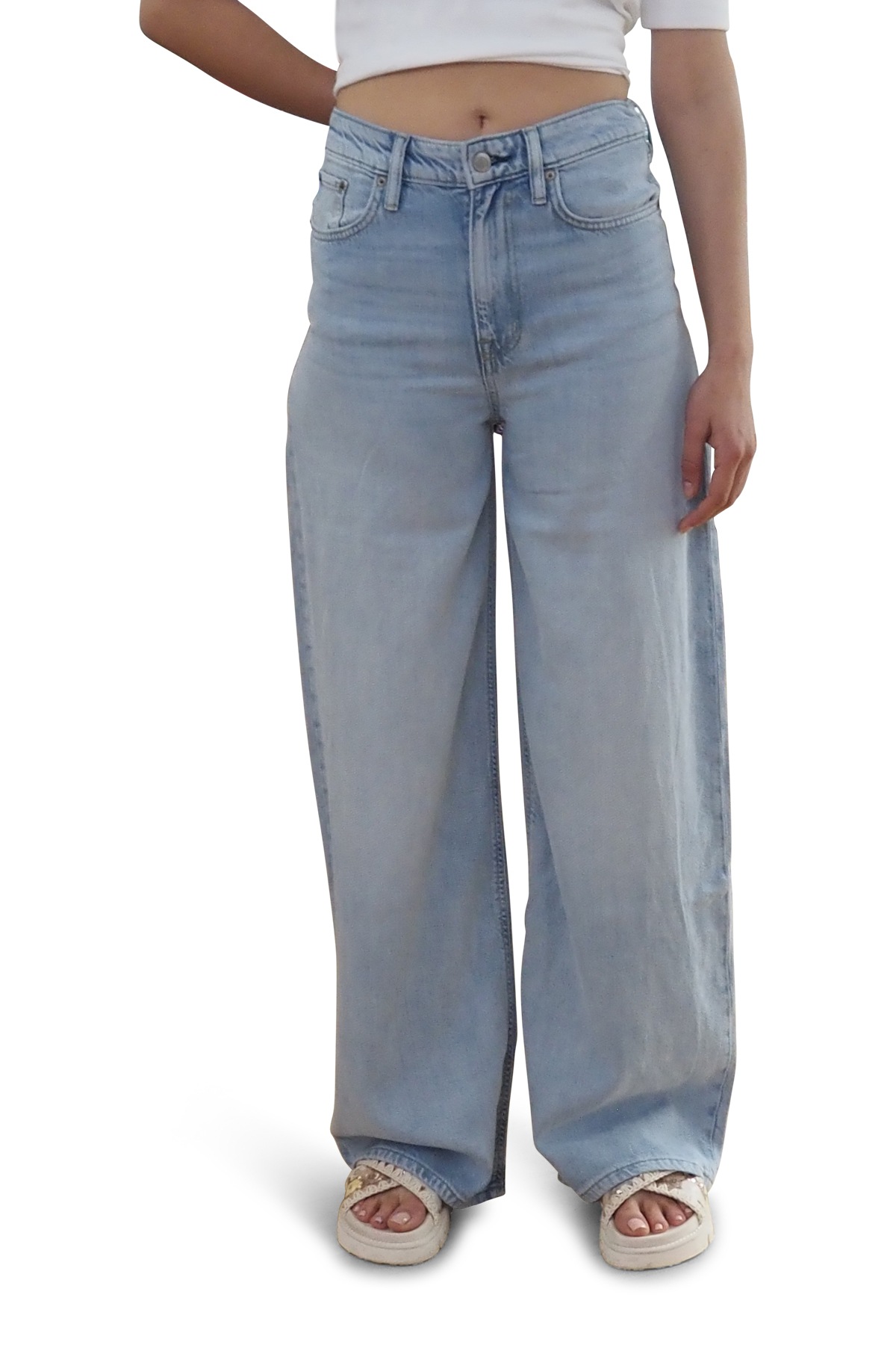 Jeans donna gamba larga