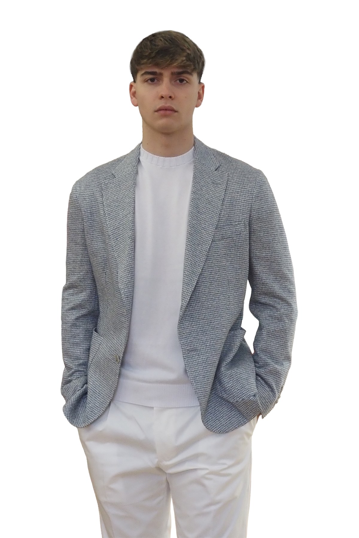 Giacca uomo fantasia lino cotone