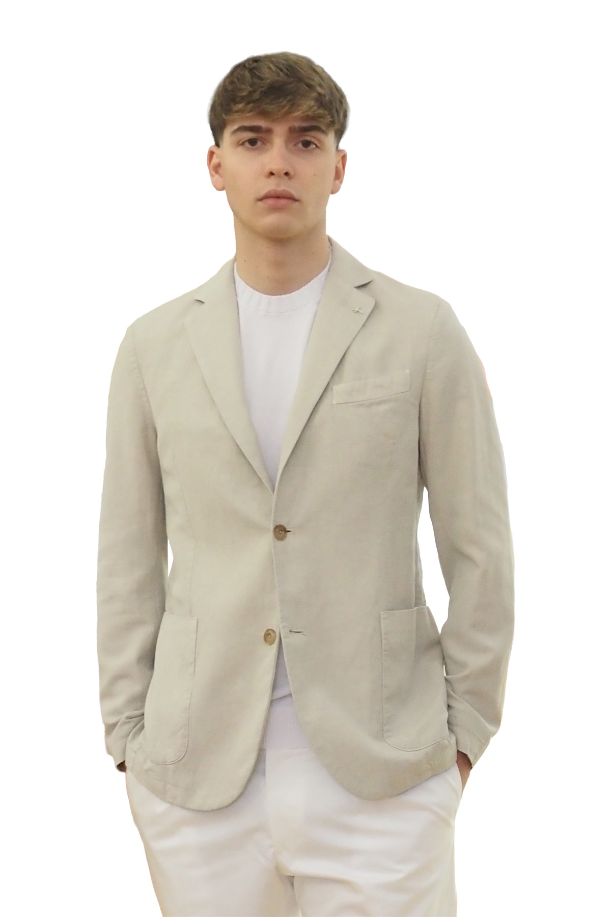 Giacca uomo in lino beige