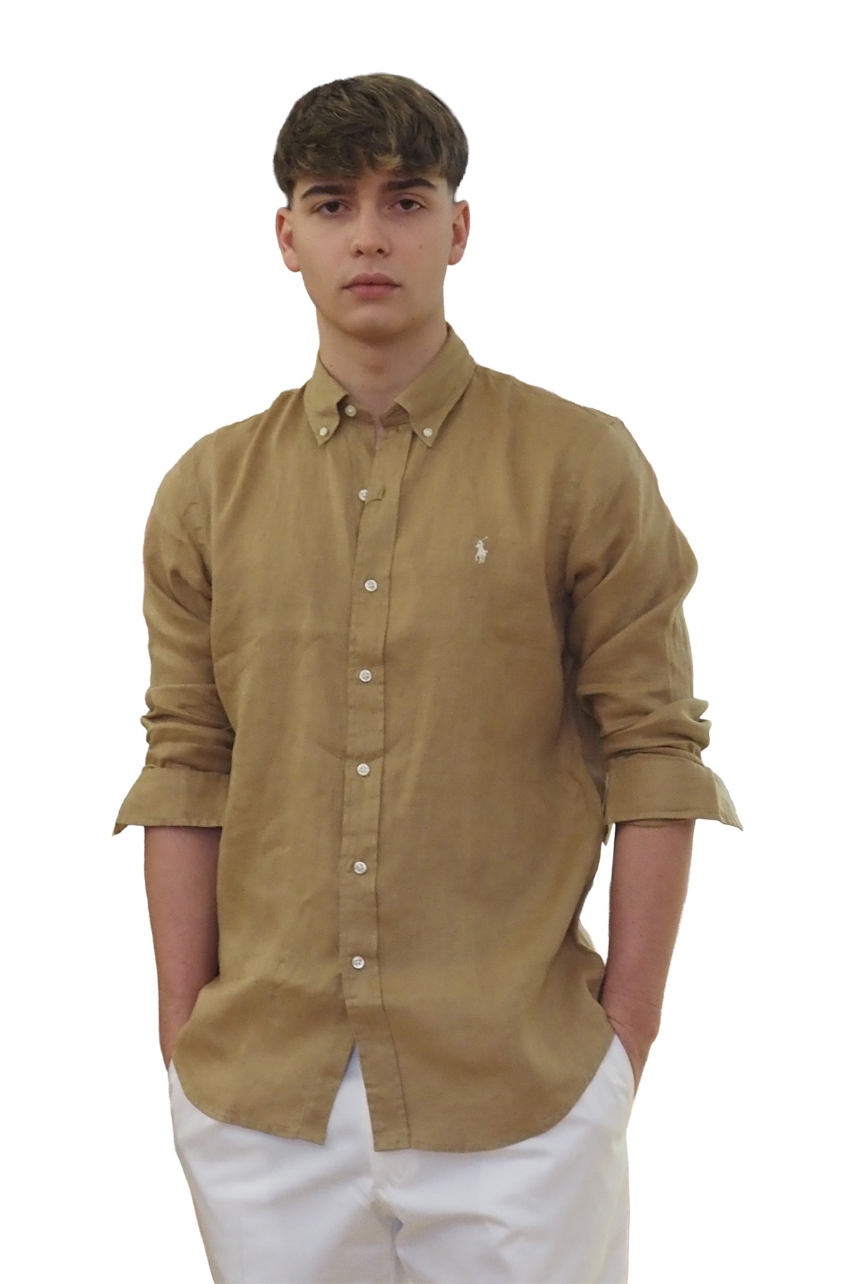 Camicia uomo caffé in lino