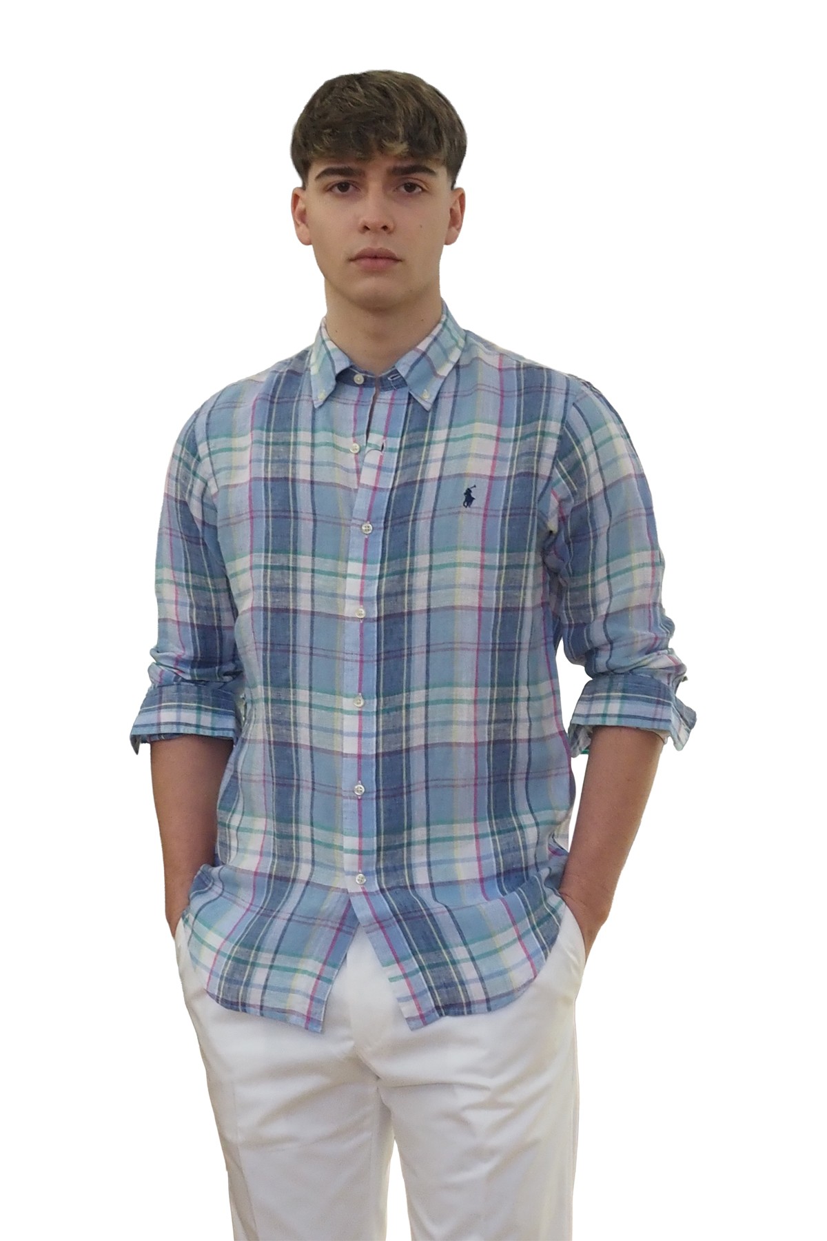Camicia uomo in fantasia Madras