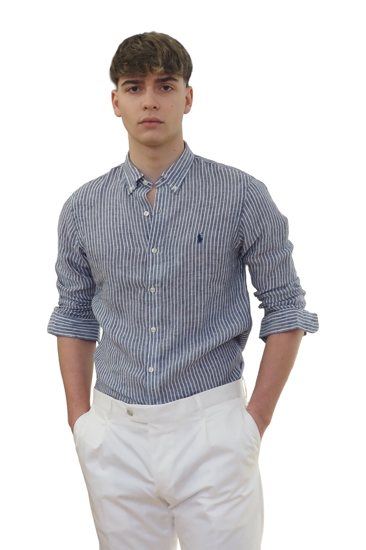 Camicia uomo in lino Slim-Fit