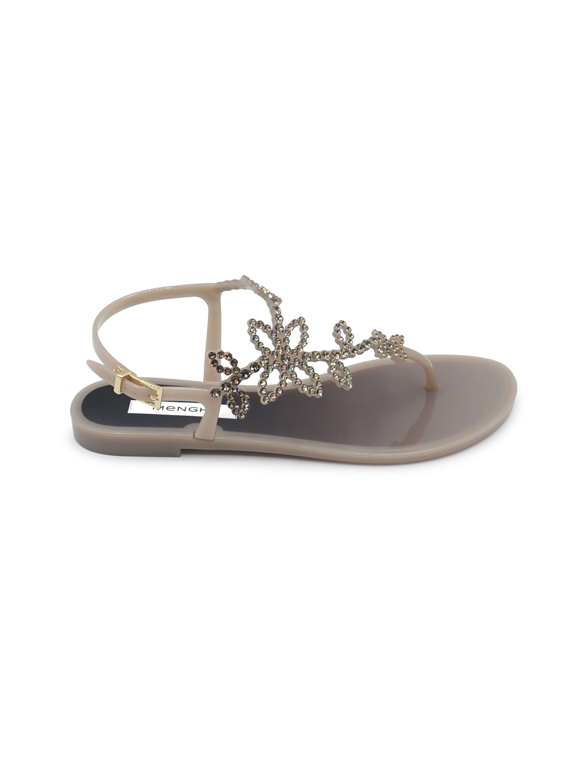 Sandali infradito grigi con strass