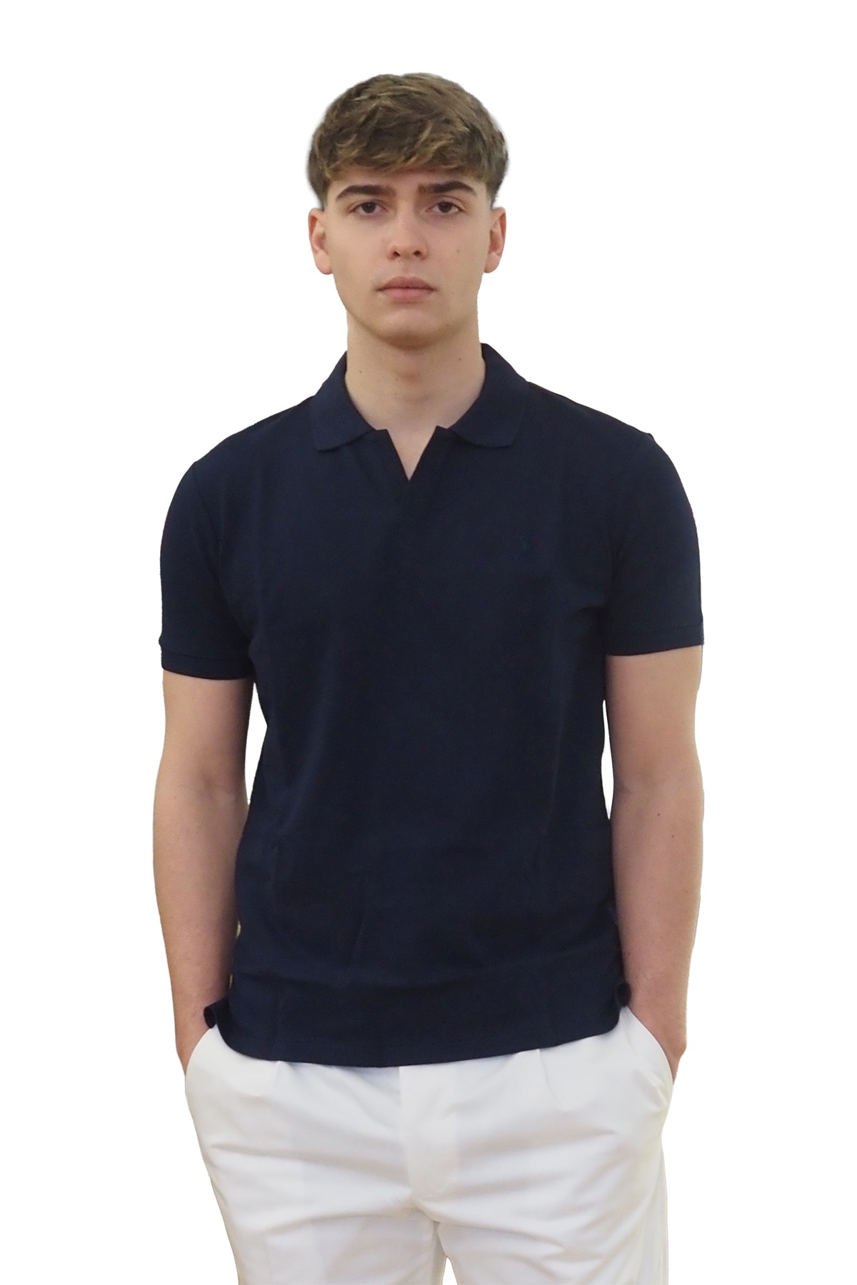 Polo blu manica corta Johnny