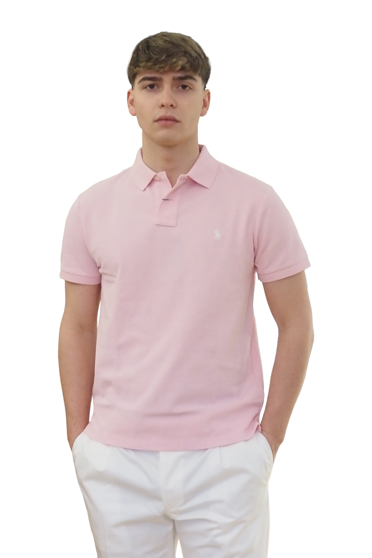 Polo manica corta rosa chiaro