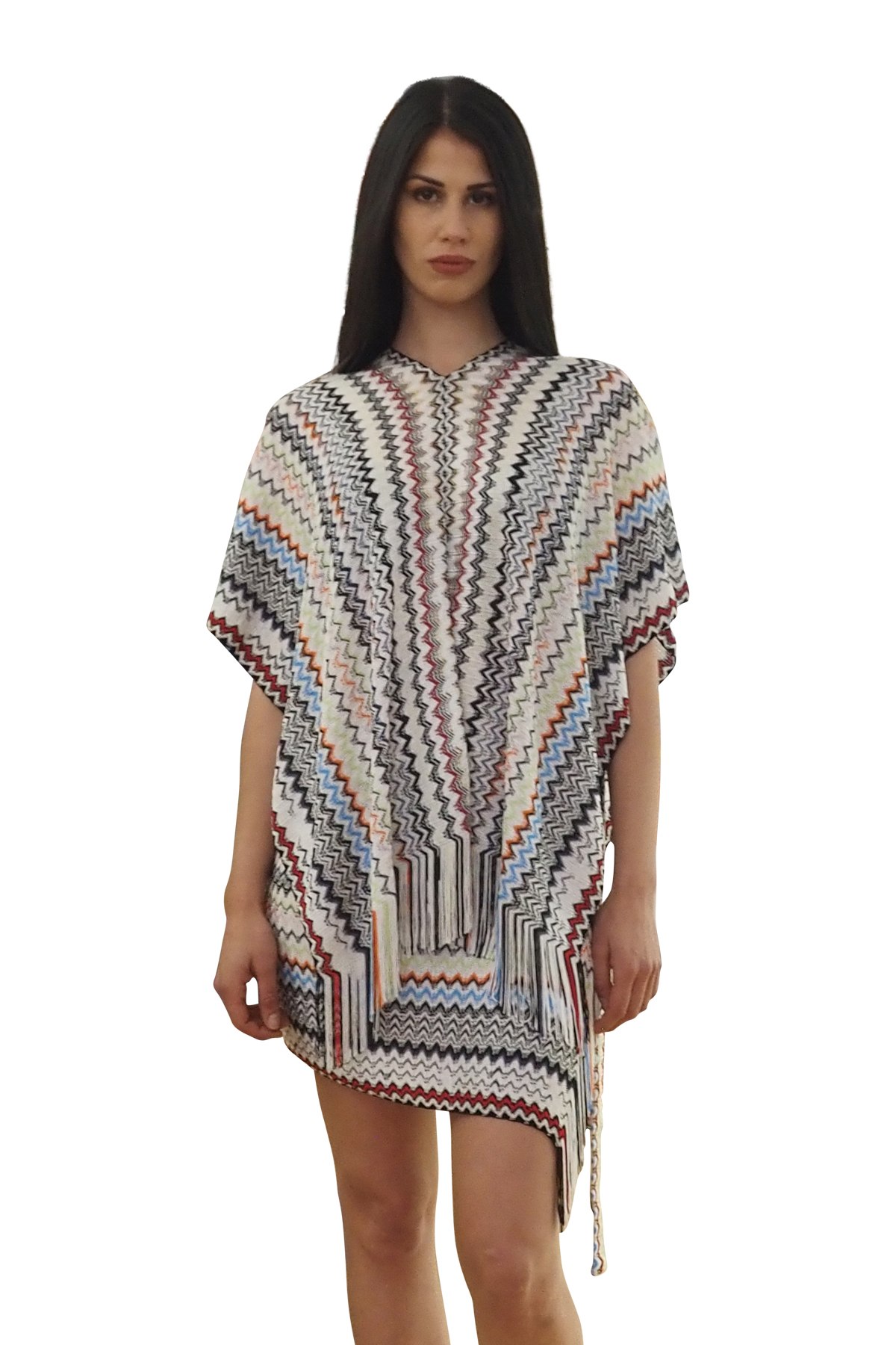Poncho da abbinare al suo pareo chiaro