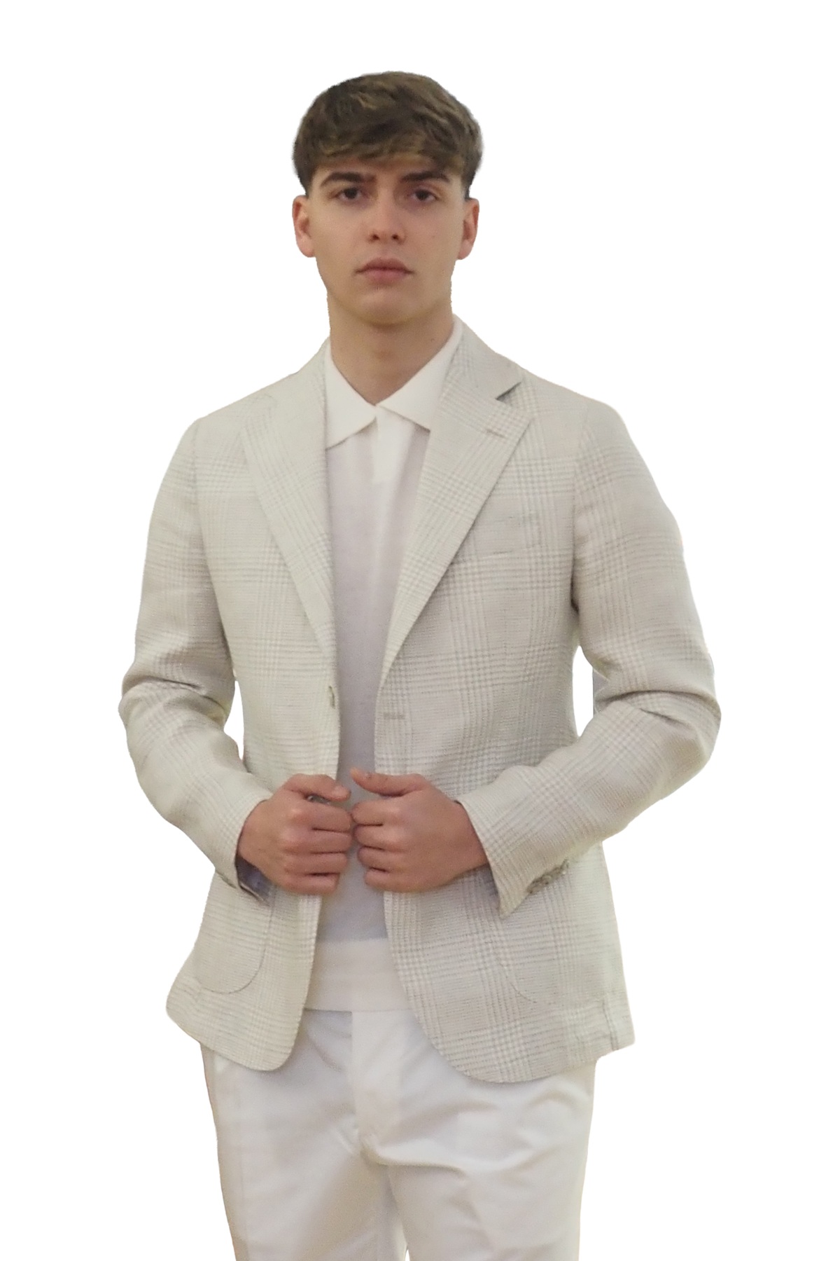 Giacca uomo fantasia in lino e seta