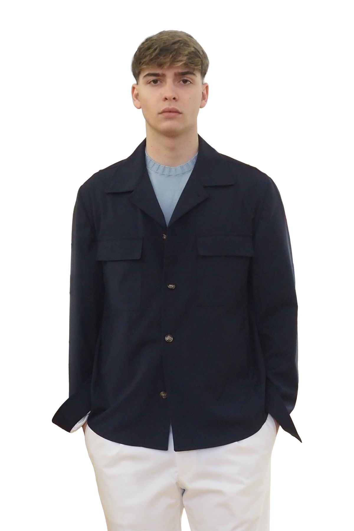 Sahariana uomo blu estiva